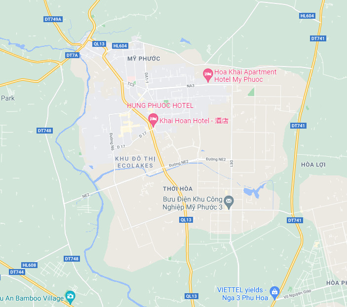 Bản đồ thuê xe du lịch tại Bến Cát Bình Dương Bản đồ thuê xe du lịch tại Bến Cát Bình Dương