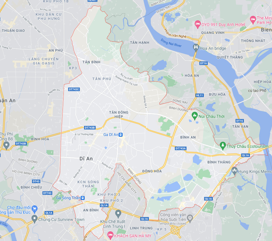 BẢN ĐỒ THUÊ XE DĨ AN BẢN ĐỒ THUÊ XE DĨ AN